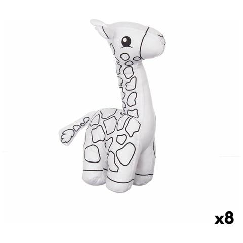 Peluche Da Colorare Bianco Nero Stoffa 17 X 22 X 9 Cm Giraffa (8 Unità) - Foto 1