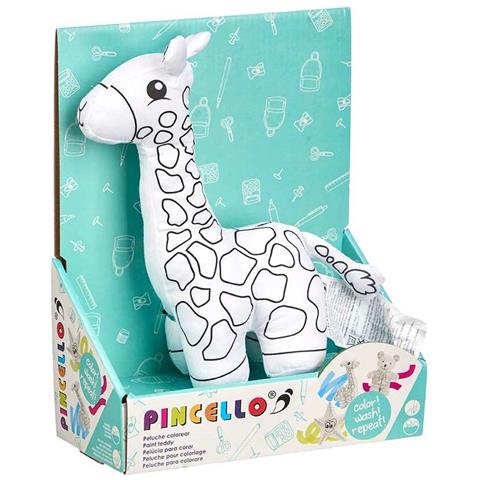 Peluche Da Colorare Bianco Nero Stoffa 17 X 22 X 9 Cm Giraffa (8 Unità) - Foto 2