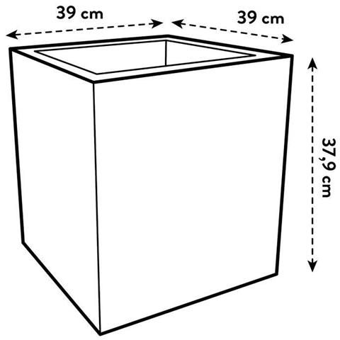 Vaso Nero Ø 39 Cm Plastica Quadrato Moderno - Foto 1