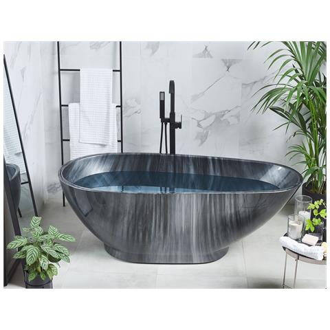 Vasca Da Bagno Freestanding Rioja 170 X 80 Cm Marmo Nero - Foto 1