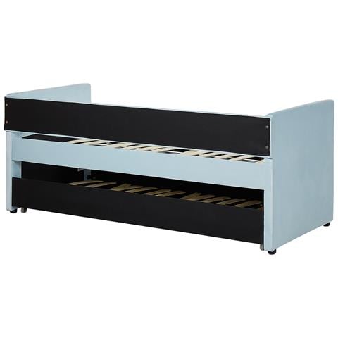 Letto Estraibile Velluto Troyes 90 X 200 Cm Azzurro - Foto 2