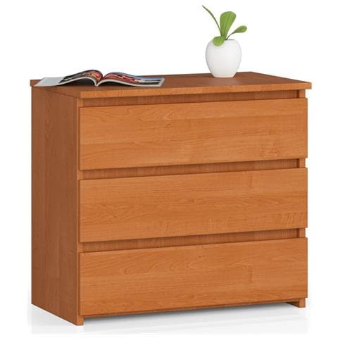 Comodino CL3, 3 cassetti, 60x35x57 cm, Colore Ontano - Foto 1