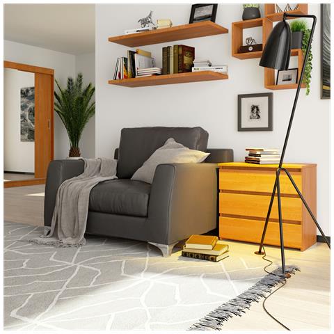 Comodino CL3, 3 cassetti, 60x35x57 cm, Colore Ontano - Foto 6