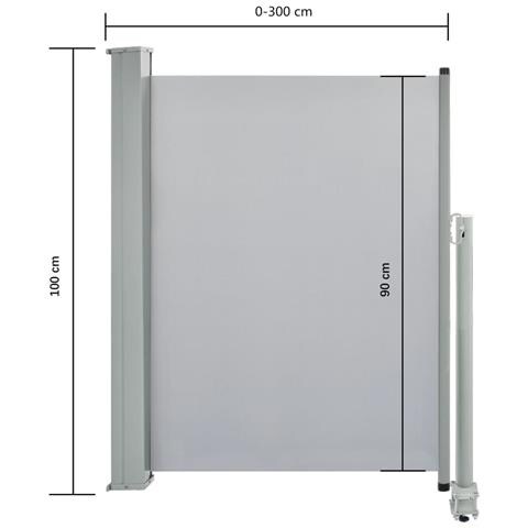 Tenda Da Sole Laterale Retrattile 100 X 300 Cm Grigia - Foto 8