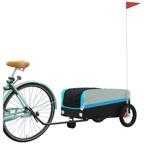 Rimorchio Da Bici Nero E Blu 30 Kg In Ferro - Foto 3