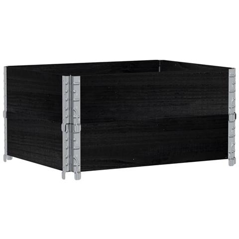 Fioriera Da Giardino Nera 80x60 Cm In Legno Massello Di Pino - Foto 2