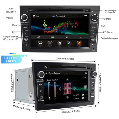 7 Pollici Autoradio 2 Din Wince Car Radio Con Navigatore Per Opel Meriva Corsa Zafira Vivaro Antara, Supporta Il Funzionamento Del Volante Bt Cd Usb Sd Fm Rds Nero - Foto 2