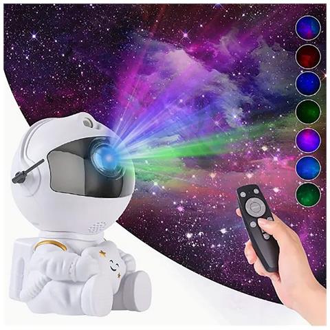 Proiettore Astronauta Luce Notturna Da Parete Soffitto Cameretta Telecomand - Foto 1