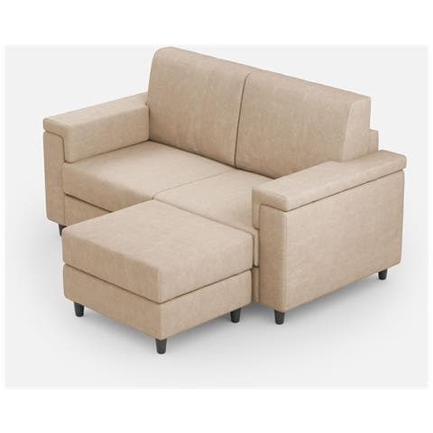 Divano Marrak 2 Posti (due Sedute Da 60cm) + Pouf Misure Esterne L. 148 P. 155 Colore Beige - Foto 1