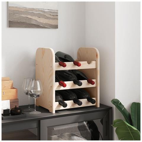 Portavini 33x25x37 Cm In Legno Massello Di Pino - Foto 3