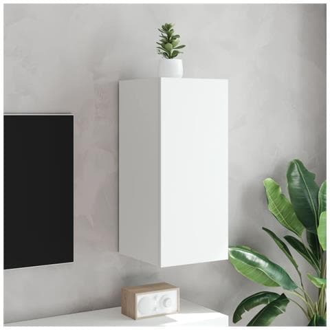 Mobile TV a Parete con Luci LED Bianco 30,5x35x70 cm - Foto 10