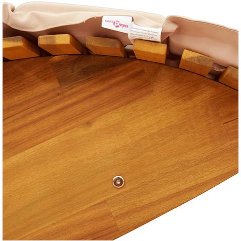 Lettino a Dondolo con Cuscino in Legno Massello di Acacia - Foto 2