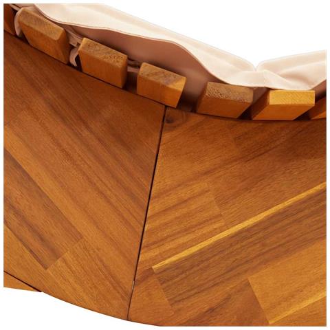 Lettino a Dondolo con Cuscino in Legno Massello di Acacia - Foto 9