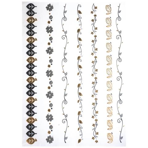 Tatuaggio Metallizzato 14x21 Cm Oro Argento Nero - Foto 1