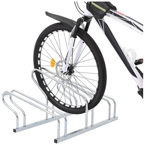 Supporto Per 3 Bici Da Pavimento Autoportante Acciaio Zincato - Foto 2