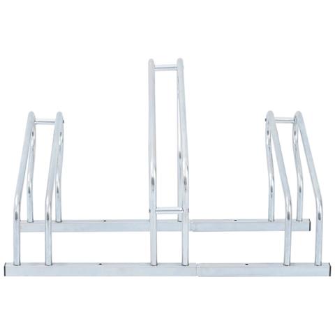 Supporto Per 3 Bici Da Pavimento Autoportante Acciaio Zincato - Foto 3
