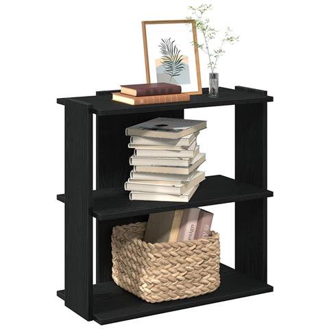 Libreria A 3 Ripiani Nera 60x30x60 Cm In Legno Multistrato - Foto 1
