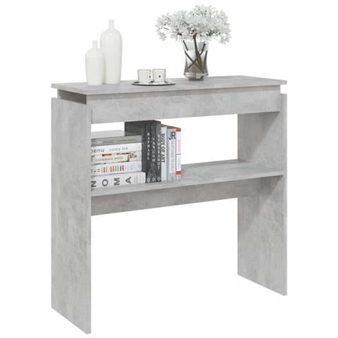 Lusso Casadino - Tavolino Consolle Grigio Cemento 80x30x80cm Legno Multistrato - Foto 2