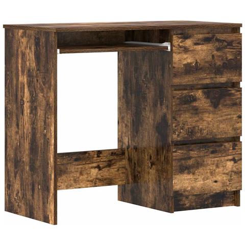 Lusso Casadino -  Scrivania Rovere Fumo 90x45x76 Cm In Legno Multistrato - Foto 1