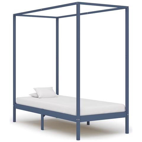 Lusso Casadino -  Giroletto Baldacchino Senza Materasso 100x200 Cm Legno Grigio - Foto 2