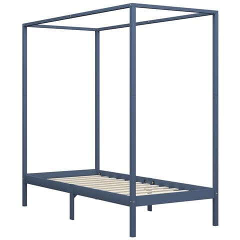 Lusso Casadino -  Giroletto Baldacchino Senza Materasso 100x200 Cm Legno Grigio - Foto 1