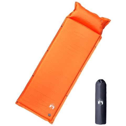 Materasso Campeggio Autogonfiabile Cuscini 1 Persona Arancio - Foto 1