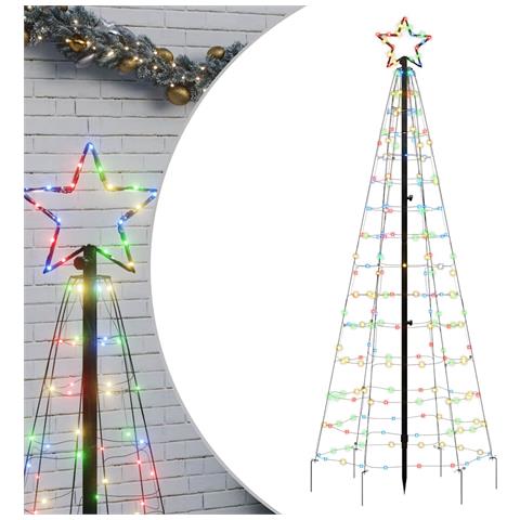 Albero di Natale a LED con Punte 220 LED Colorato 180 cm - Foto 1