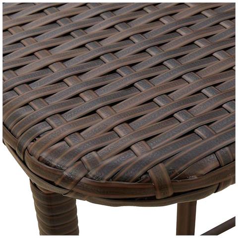 Tavolo Pieghevole da Giardino Marrone 90x51x75 cm Polyrattan - Foto 9