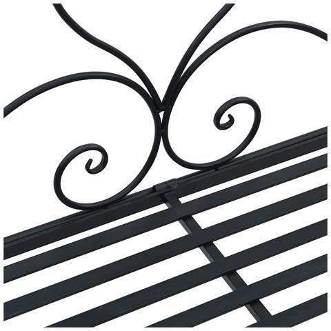 Panchina da esterno nera Nera Metallo Grande Intarsi decorativi - Foto 9