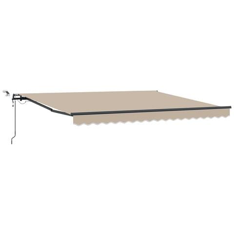 Tenda Retrattile Automatica con LED Beige 400x350 cm, Tessuto di ricambio per tenda  4x3.5 m Beige - Foto 1