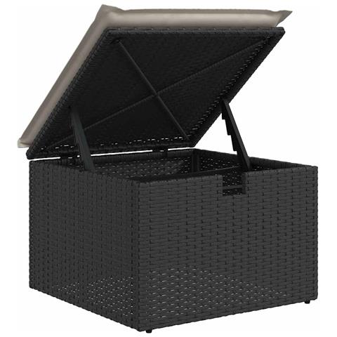 Set Divani da Giardino 9 pz con Cuscini Nero in Polyrattan - Foto 9