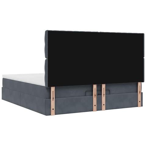 Struttura Letto Pouf con Materassi 200x200 cm Velluto - Foto 9