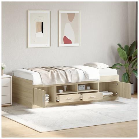 Divano Letto Con Cassetti Senza Materasso 90x190 Cm - Foto 8