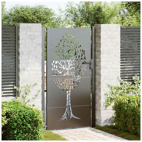 Cancello da giardino con blocco Nero 105 x 175 cm - Foto 2