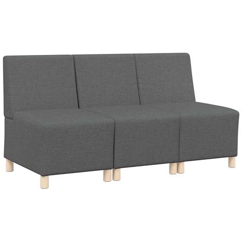 Unità di Divano Modulare Senza Braccioli 3 pcs Grigio scuro - Foto 1
