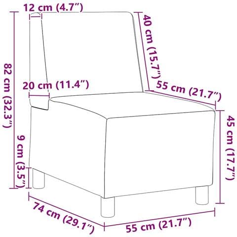 Unità di Divano Modulare Senza Braccioli 3 pcs Grigio scuro - Foto 9