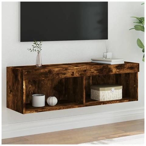 Mobile Porta TV con Luci LED Rovere Fumo 100x30x30 cm - Foto 2