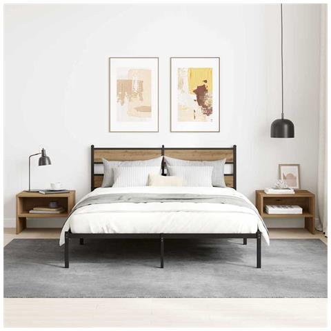 Armadio da Notte 2 pcs rovere artigianale 40 x 40 x 30 cm - Foto 2