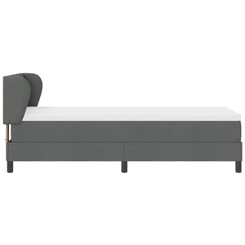 Letto box spring con materasso Grigio scuro 80 x 200 cm Tessuto - Foto 9