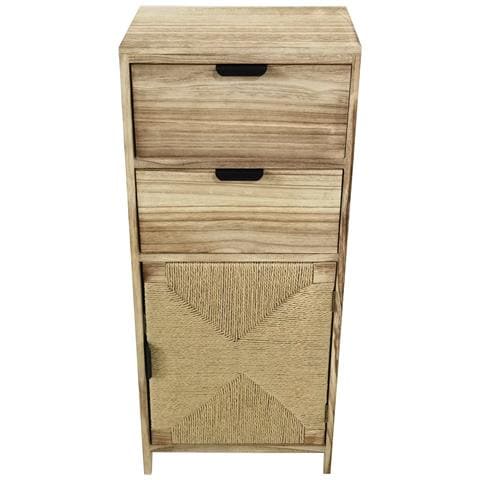 Azel - Mobiletto In Legno Con 2 Cassetti E 1 Anta - Foto 1