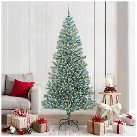 Albero di Natale Artificiale Imbiancato con Luci LED 210 cm - Foto 2