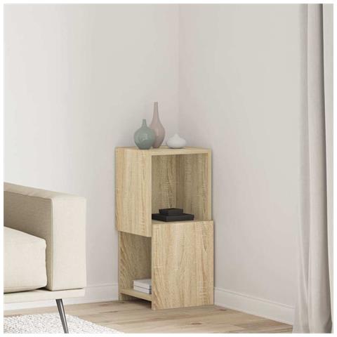 Mobile angolare Bianco 30,5x30x65cm Legno multistrato - Foto 2