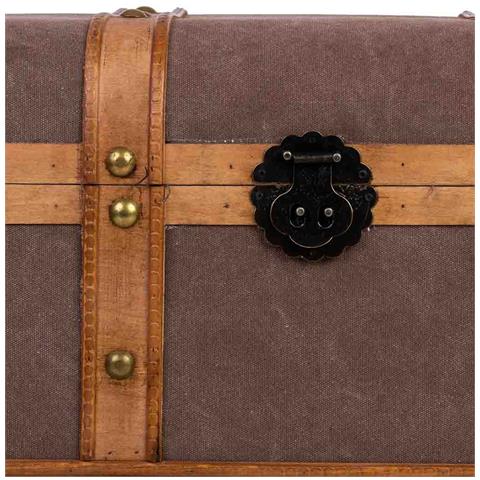 Baule In Legno Marrone 60x33x37 Cm - Foto 8