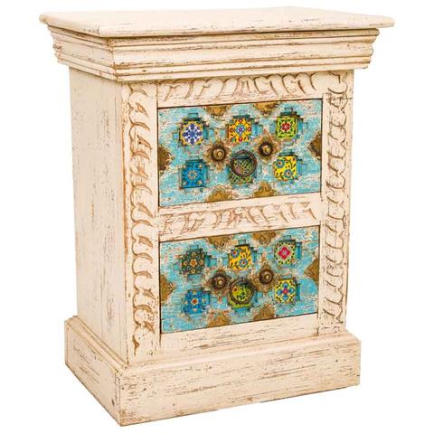 Comodino In Legno Beige 45x30x59 - Foto 1