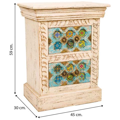 Comodino In Legno Beige 45x30x59 - Foto 7