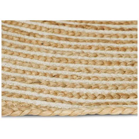 Tappeto Naturale e Bianco 240 x 240 cm Juta - Foto 2
