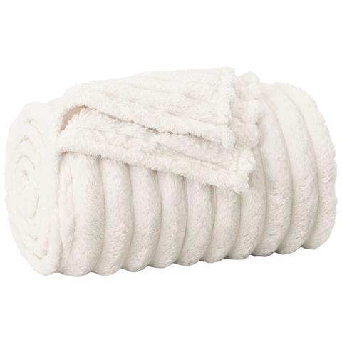 Coperta Crema 240 x 220 cm Panno - Foto 1