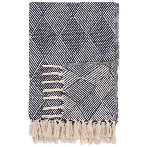 Plaid Izmir-blu-cotone-130x180x0,5 Cm - Foto 1