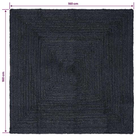 Tappeti per area Quadrato Grigio Scuro 160 x 160 cm Juta - Foto 8