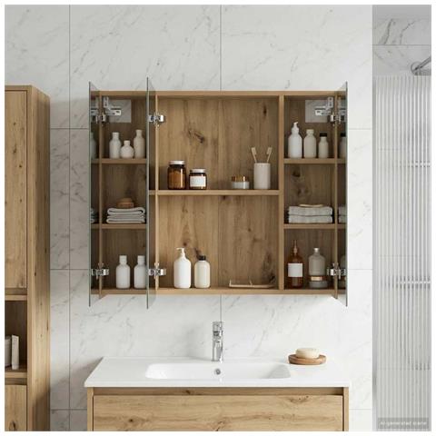 Mobiletto per specchio da bagno con porta Rovere Artigianale - Foto 2